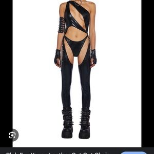 Dollskill Black Cut-Out Catsuit